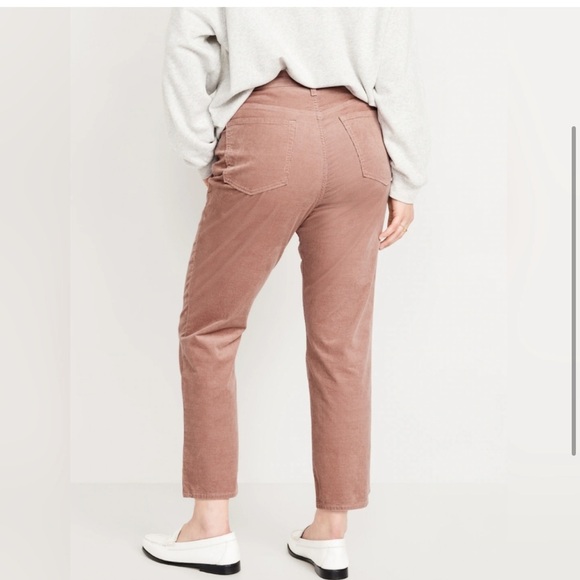 Old Navy High Waisted OG straight Corduroy Ankle Pants 28W Chanterelle(pink) - Picture 3 of 10